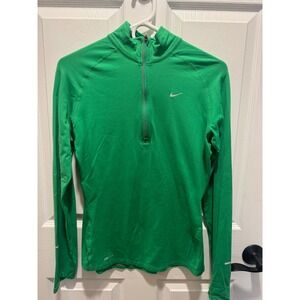 Nike Dri-FIT Women's Small Green 1/2 Zip Pullover Athletic Top St. Patrick's Day